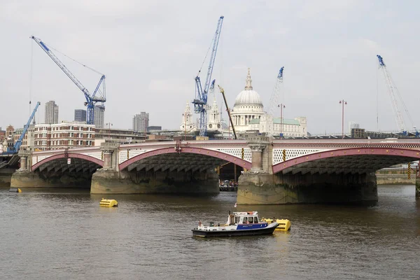 London England Construction Work New Station Blackfriars Bridge River Thames — Stockfoto