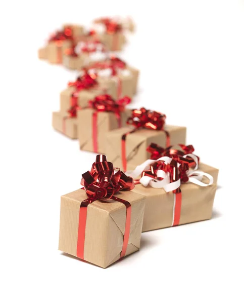 Christmas Gifts Row — Stock Photo, Image