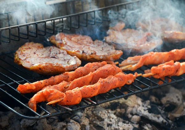 Grill Sticks Steaks — Stok fotoğraf