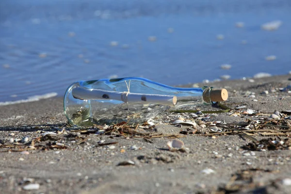 Bottle Post Beach — Stock Photo, Image