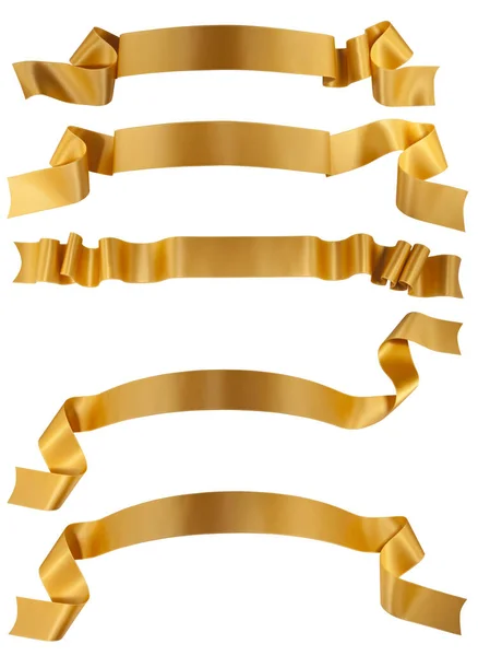 Elegance Gold Ribbon Banner Collection — Stock Photo, Image
