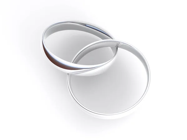 Ezüst Elkötelezettség Gyűrűk Renderelt Illusztráció — Stock Fotó