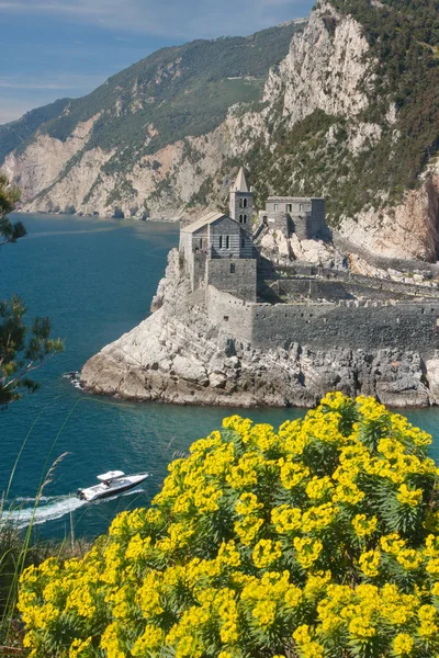 Village Portovenere Bord Mer Italie Par Une Journée Ensoleillée Été — Photo