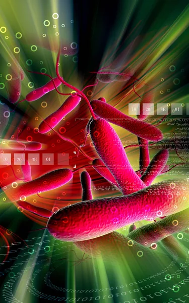 Digital Illustration Kolera Bakterier Färg Bakgrund — Stockfoto