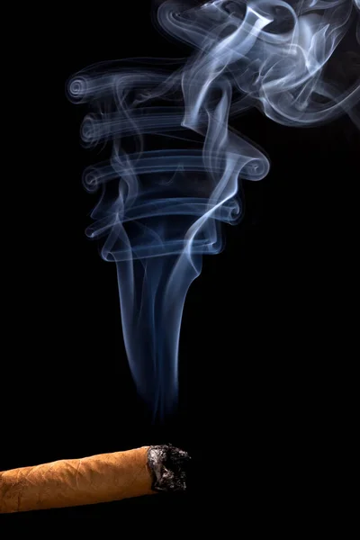 Cigarette Smoke Black Background — Stock Photo, Image