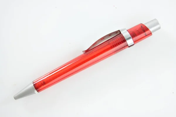 Πλαστική Πένα Που Απομονώνεται Λευκό Φόντο — Φωτογραφία Αρχείου