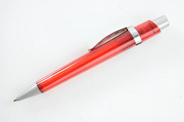 Πλαστική Πένα Που Απομονώνεται Λευκό Φόντο — Φωτογραφία Αρχείου