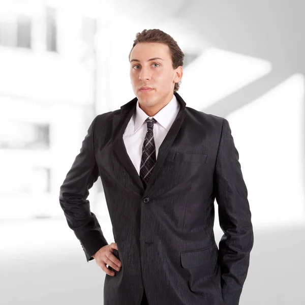 Portrait Young Handsome Businessman — Stock Photo, Image