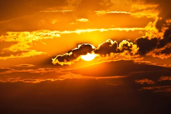 Sonne Morgen Mit Wolken — Stockfoto