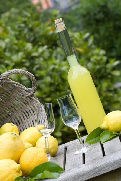 summer,garden party with limoncello