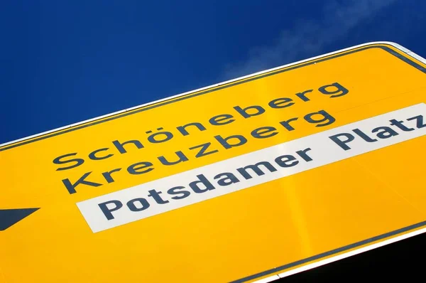 Road Sign Signpost Inscription Potsdamer Platz — Stock Photo, Image