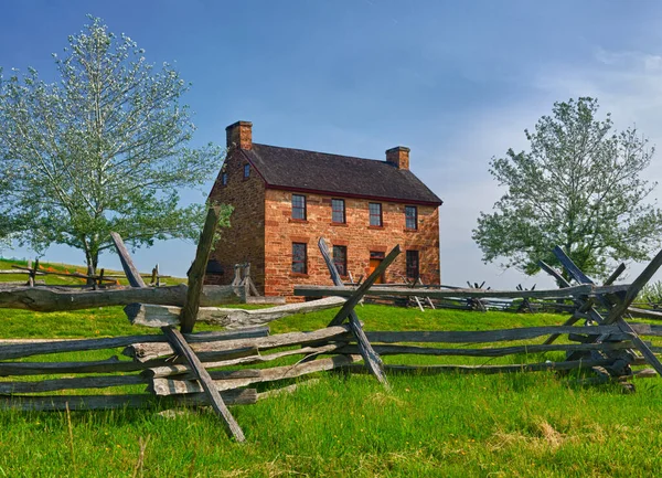 Starý Kamenný Dům Centru Manassas Občanské Války Bojiště Stránek Bull — Stock fotografie