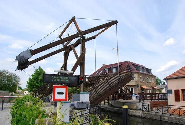 Klappbrücke Über Den Storkower Kanal — Stockfoto