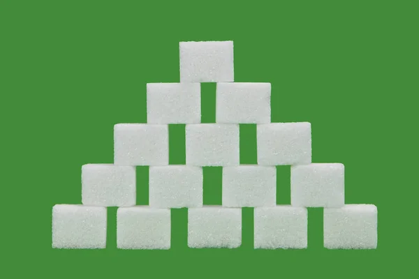 Mehrere Würfel Mit Zucker Als Pyramide Platziert — Stockfoto