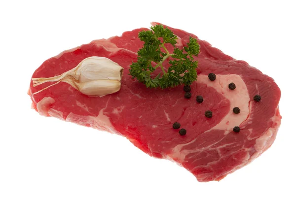Beef Raw Juicy White Background — Stockfoto