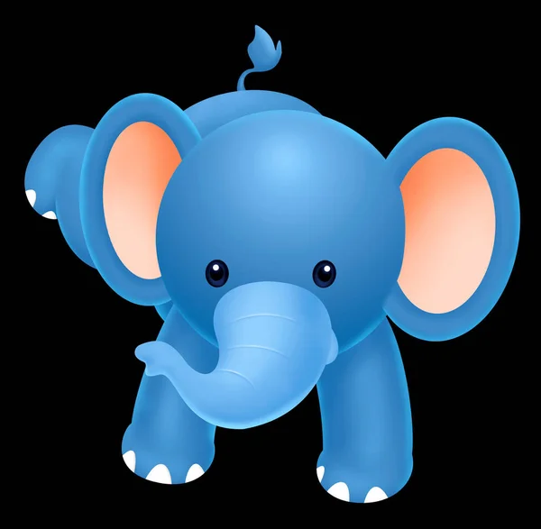 デジタルで描かれたかわいい赤ちゃん象は — ストック写真
