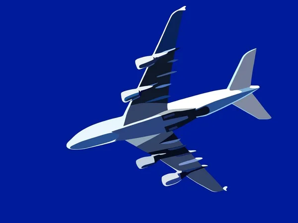 Vector Illustration Blue Plane — Stock Photo, Image