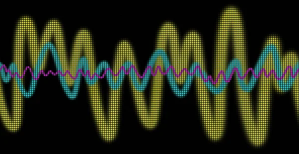 Three Colored Waves Displayed Matrix — Stock Photo, Image