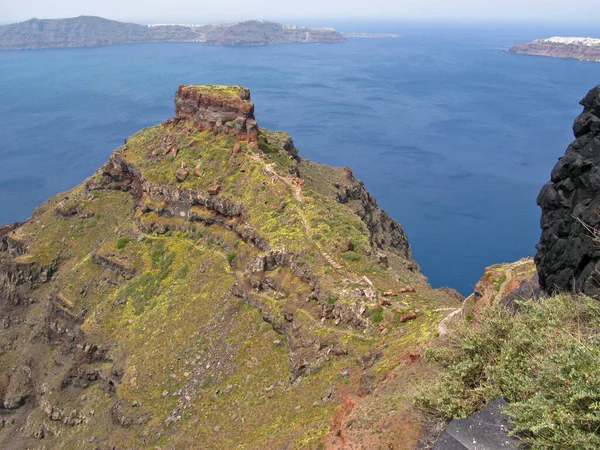 Bay Named Caldera West Coast Santorini Island Greece Mediterranean Vulvanica — ストック写真