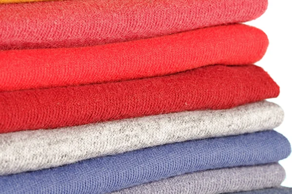 Stack Colored Tee Shirts Shelf — Stock Photo, Image