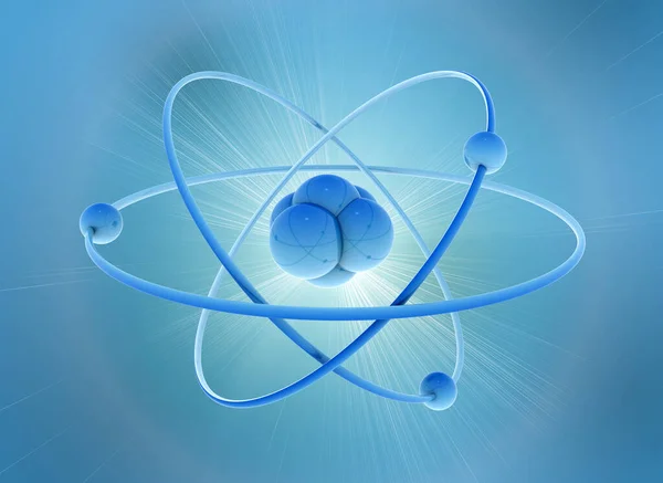 Atom 3D科学说明 — 图库照片