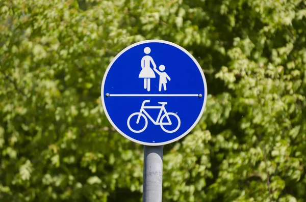 Road Sign Cycle Path Footpath — Stockfoto