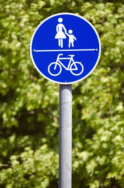 Road Sign Bike Path Footpath — Stockfoto