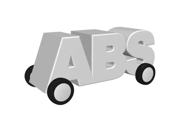 車輪の上の文字のAbs 3Dイラスト — ストック写真