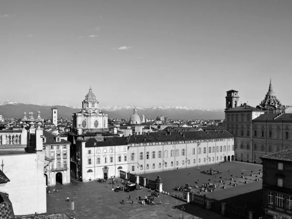 Piazza Castello Centrala Barocktorget Turin Italien — Stockfoto