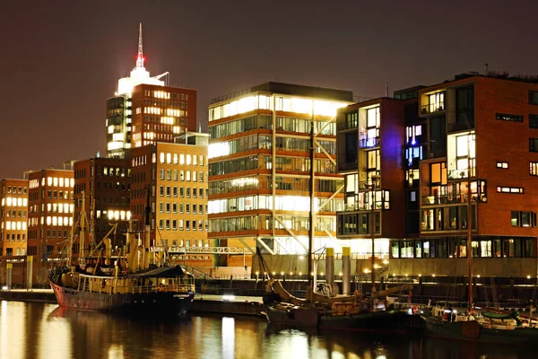 Cena Noturna Hamburgo Hafencity — Fotografia de Stock