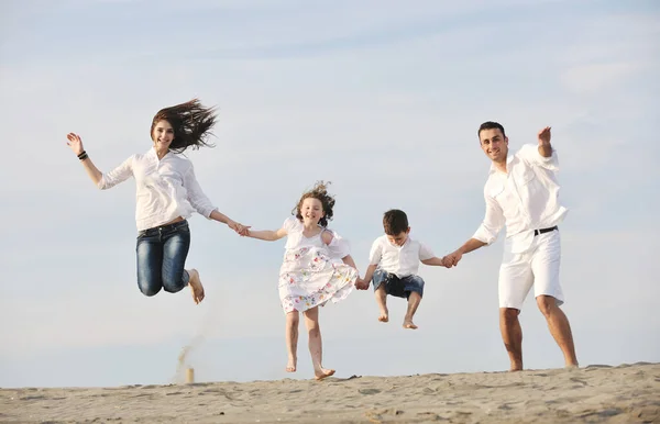 Glückliche Junge Familie Haben Spaß Und Leben Einen Gesunden Lebensstil — Stockfoto