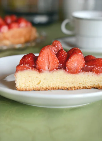 Savoureux Gâteau Sur Fond Gros Plan — Photo