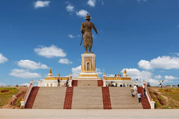 Statue Quai Ngum Vientiane Wahrzeichen Mekong Laos — Stockfoto
