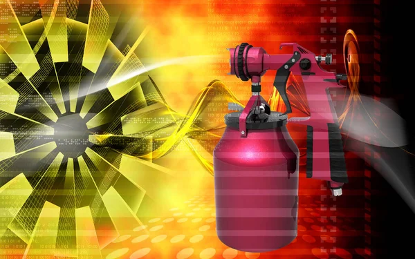Digital Illustration Nozzle Spray Gun Colour Background — Stok fotoğraf