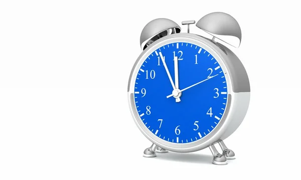 Alarm Clock Silver Blue Five Twelve — 图库照片