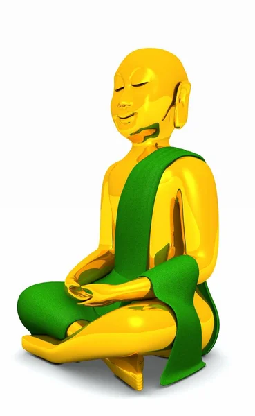 Happy Buddha Gold Green — стоковое фото