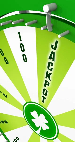 Wheel Fortune Jackpot Concept Green — Stockfoto