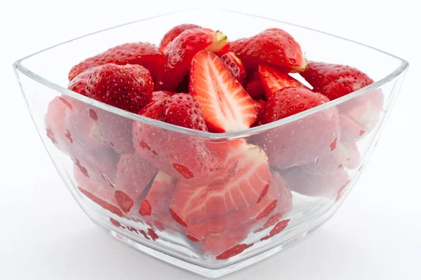 Frische Rote Erdbeeren Isoliert Auf Weißem Hintergrund — Stockfoto