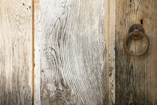 Détail Avec Poignée Une Vieille Porte Bois — Photo