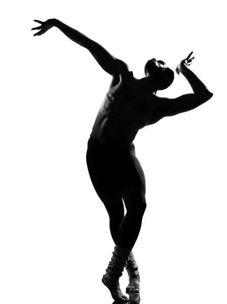 Hombre Africano Bailarín Bailando Estudio Aislado Fondo Blanco —  Fotos de Stock