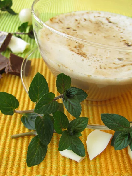 Cappuccino Aromatizado Com Hortelã Chocolate — Fotografia de Stock