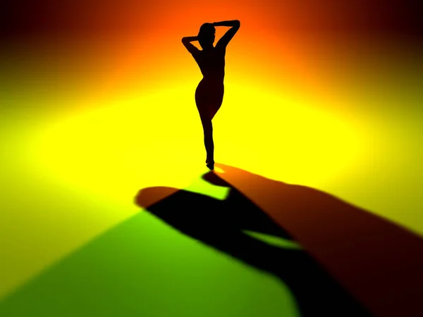 Egy Aki Kész Táncolni Reflektorfényben — Stock Fotó