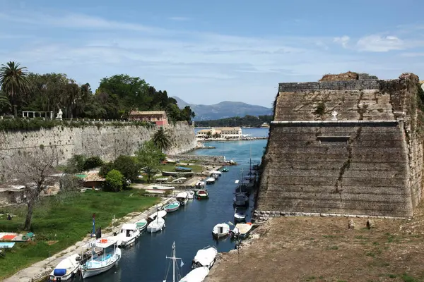 Contrafossa Antiga Fortaleza Kerkyra Corfu — Fotografia de Stock