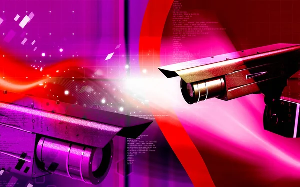 Digital Illustration Security Camera Colour Background — 스톡 사진