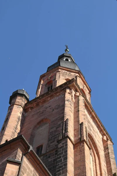 Детальний Опис Heiliggeistkirche Гейдельберзі — стокове фото