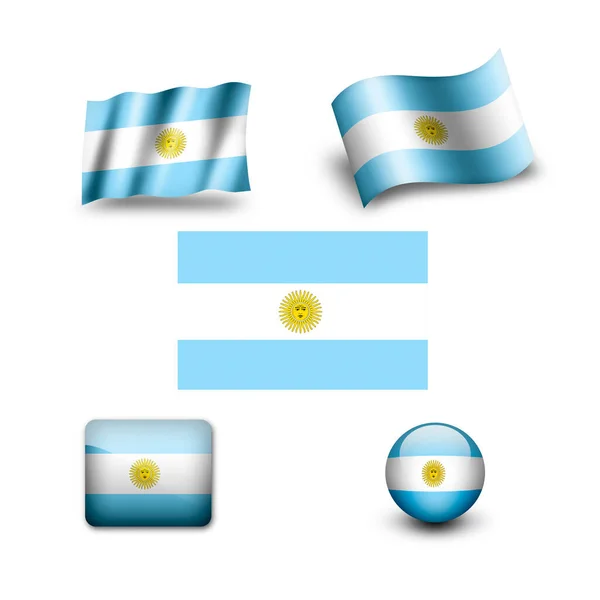 Argentina Flagga Ikonuppsättning — Stockfoto