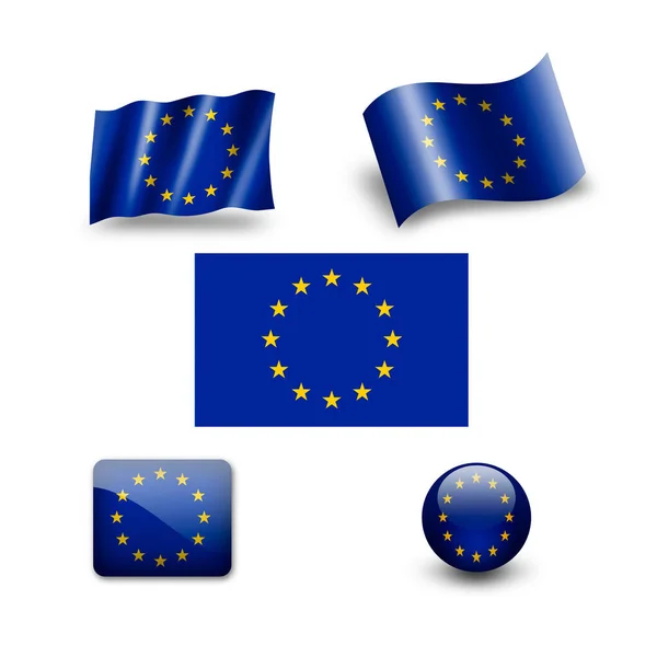 Conjunto Iconos Bandera Europa —  Fotos de Stock