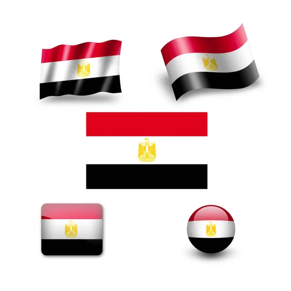 Egypte Vlag Pictogramserie — Stockfoto