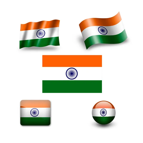 India Flag Icon Set — Stock Photo, Image