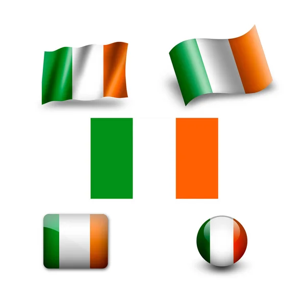 Set Icona Bandiera Ireland — Foto Stock